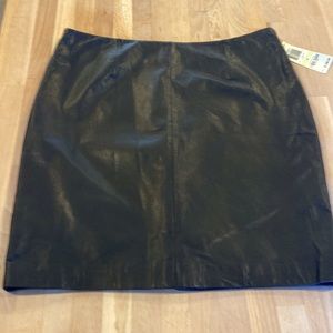 Leather mini skirt by in I.n.c. Black size 4 fully lined new with tags
